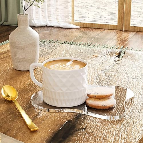 Vista 7 de Posavasos Decorativos de Acrílico, Posavasos Irregulares para Bar y Bebidas, Posavasos para Taza de Café con Forma de Nube Transparente, Perfecto