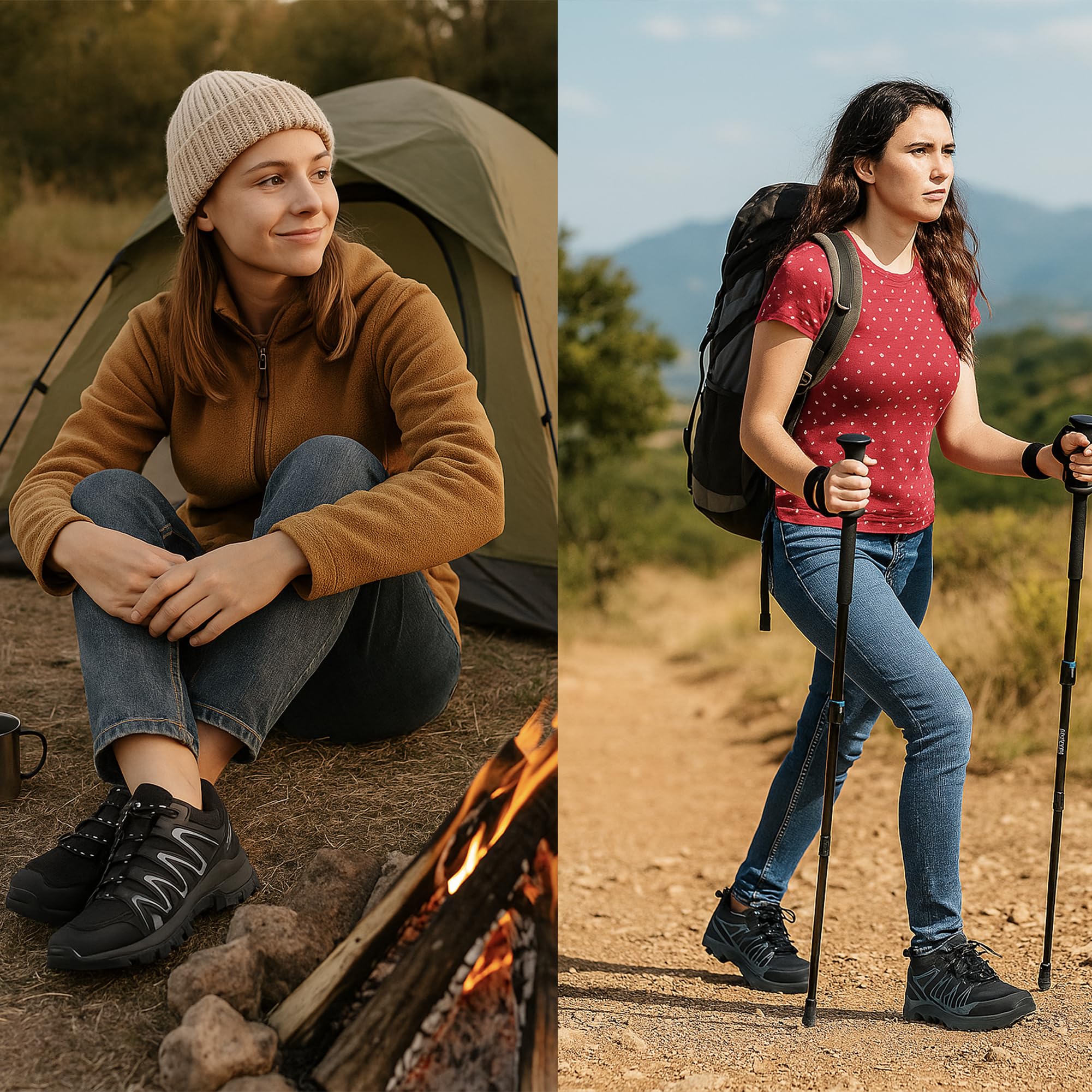 JOMIX Scarpe Donna da Trekking Leggere Sneakers Outdoor per Escursioni con Suola Antiscivolo Scarpe Camminnata da Montagna e Campeggio