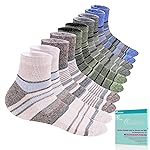 Revosoxs Diabetic Socks for Women Men,5 Pairs Bamboo Viscose Non Binding Diabetic Ankle wide Seamless Socks 6-9 9-12(Dark Mix Stripe-Large)