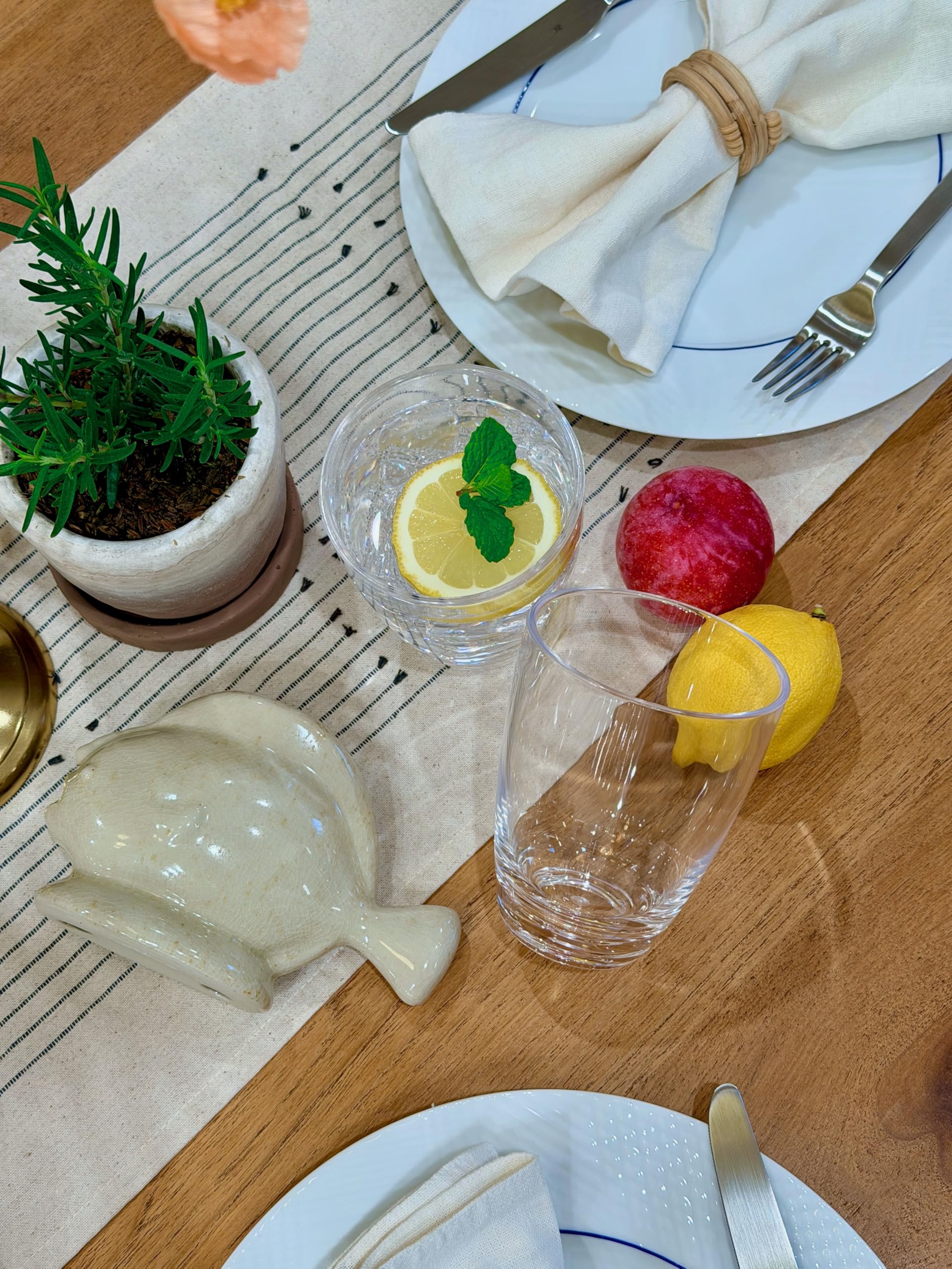 KLIFA - Seria ETON, szklanki do picia z akrylu, zestaw 6, bez BPA, można układać w stos, 40 ml, przezroczyste