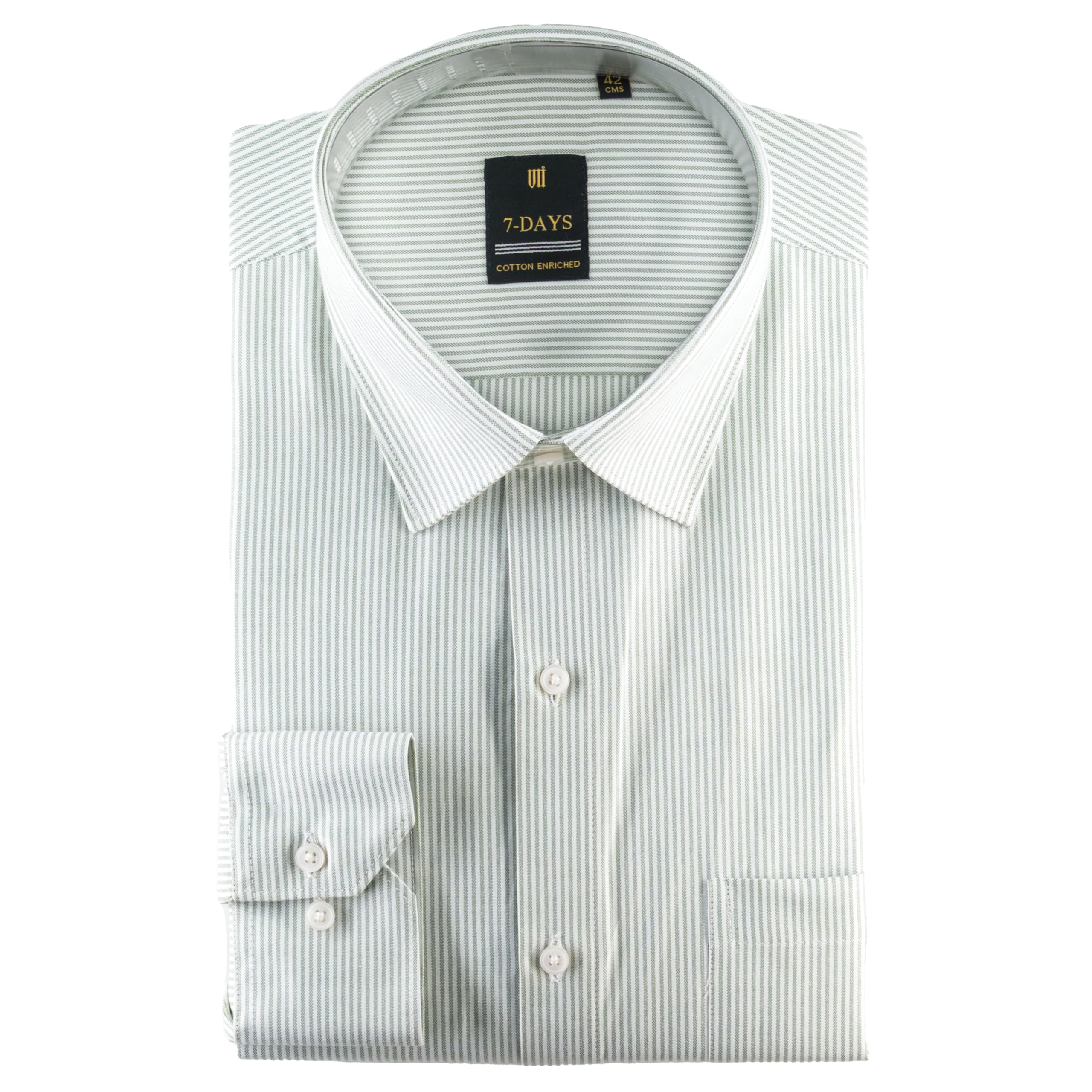 7-days Men’s Premium Striped Formal Shirt – Cotton Rich, Regular Fit, Full Sleeve, with Pocket, Wrinkle Resistant – Stylish Office & Everyday Wear.-picture-10