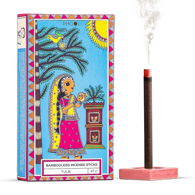 PHOOL LUXURY INCENSE Bambooless Incense Sticks Tulsi Dhoop Sticks For Pooja And Havan Long