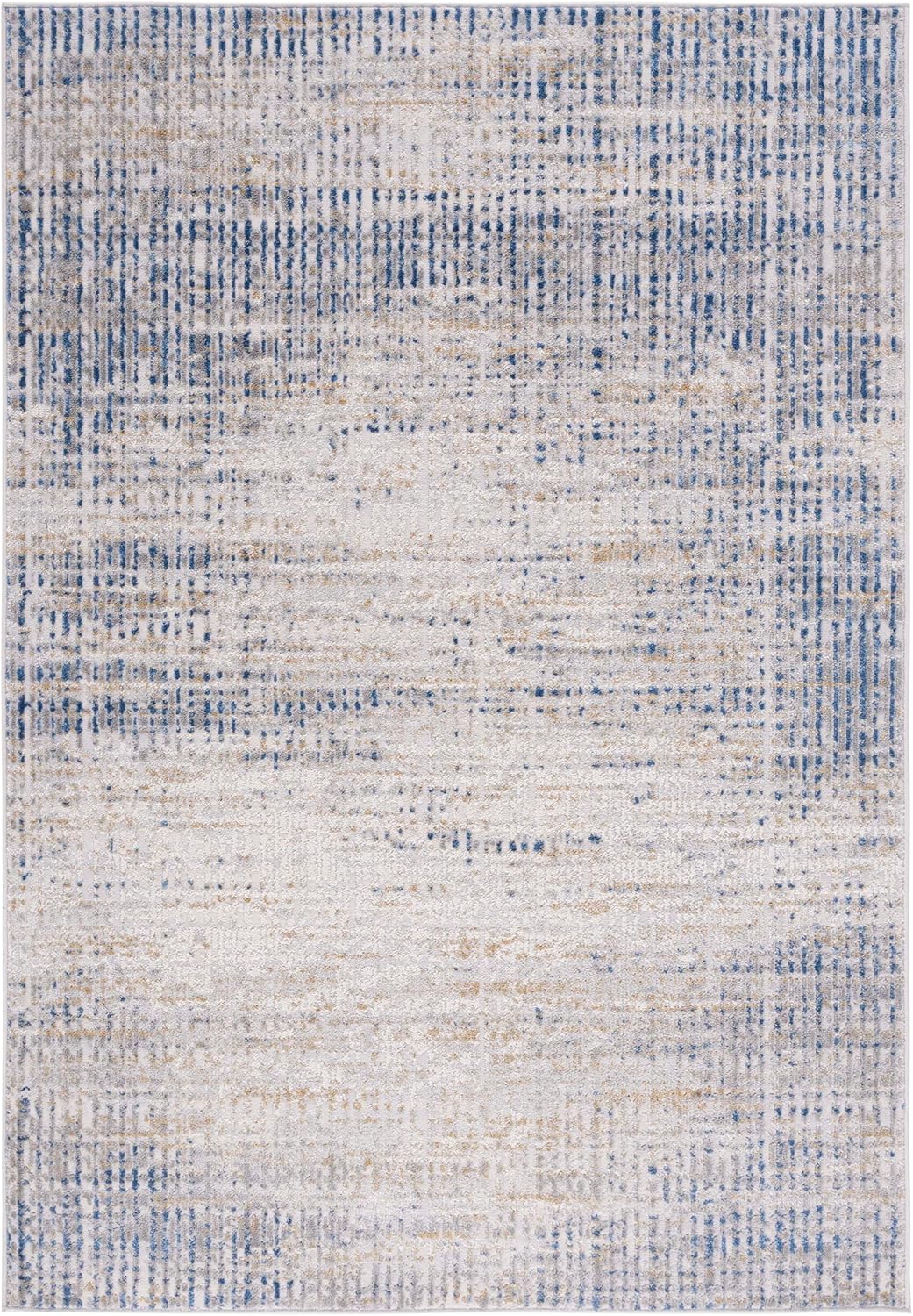 SAFAVIEH Palma Collection Area Rug - 9' x 12', Beige & Blue, Modern Abstract Design, Non-Shedding & Easy Care, Ideal for High Traffic Areas in Living Room, Bedroom (PAM356A)