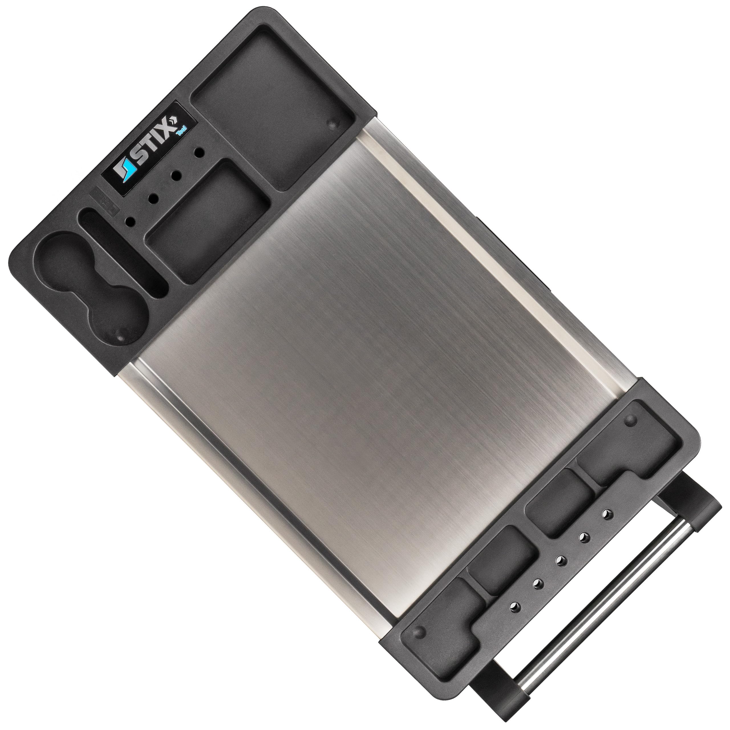 Stix UltimatePro A7/TS1 Carro de herramientas para taller con 267 herramientas Cr-V, 7 cajones, superficie de trabajo de acero inoxidable, gabinete lateral