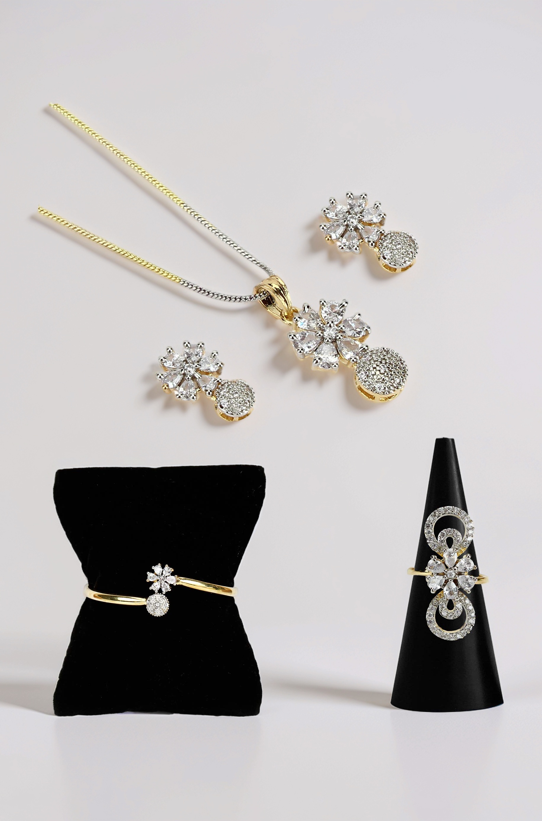 YouBella Jewellery Set for Women Combo of Necklace Set with Earrings, Bracelet and Ring for Girls and Women