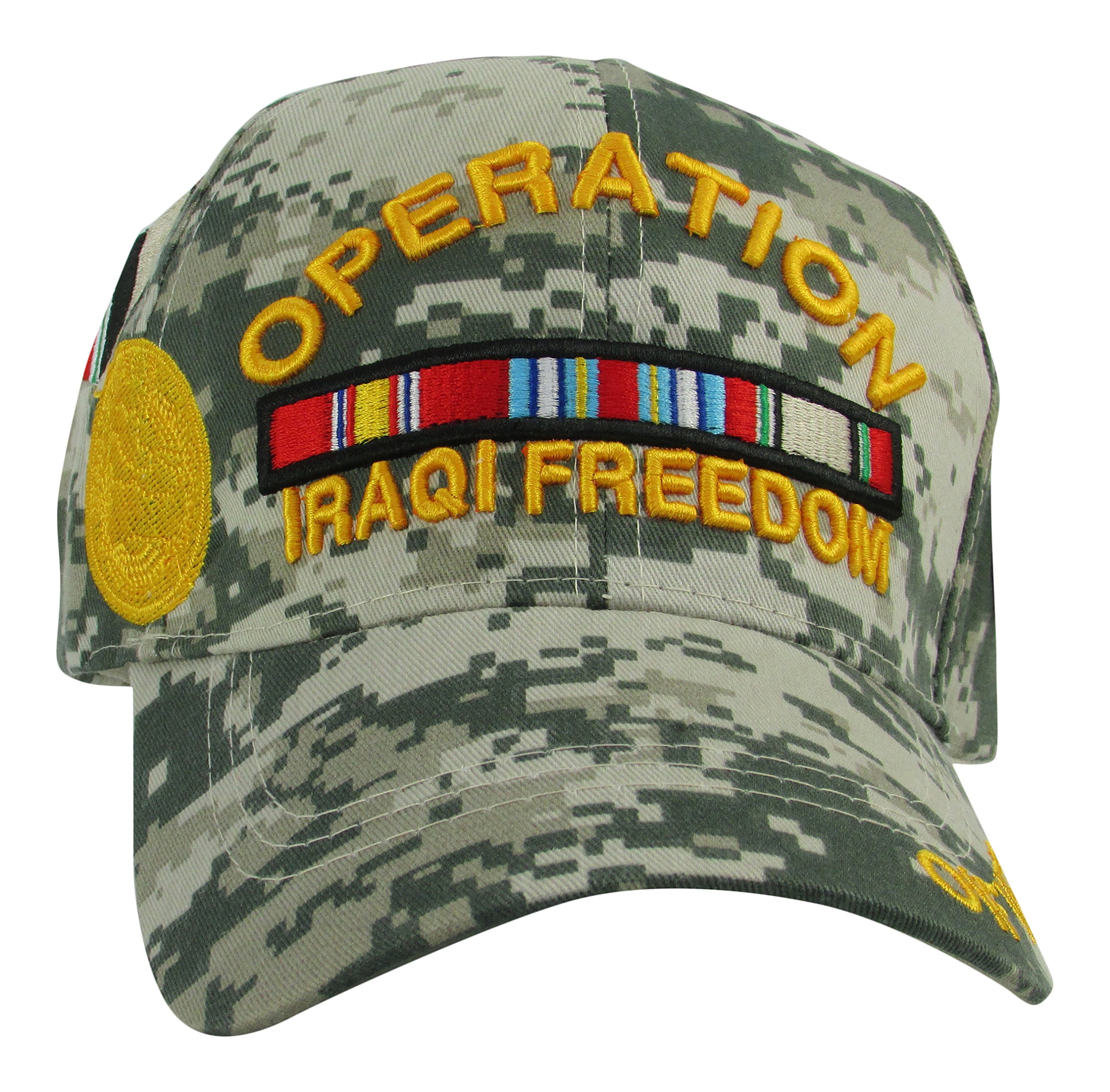 New Operation Iraqi Freedom Veteran with Campaign Ribbons Baseball Hat, Digital Camo