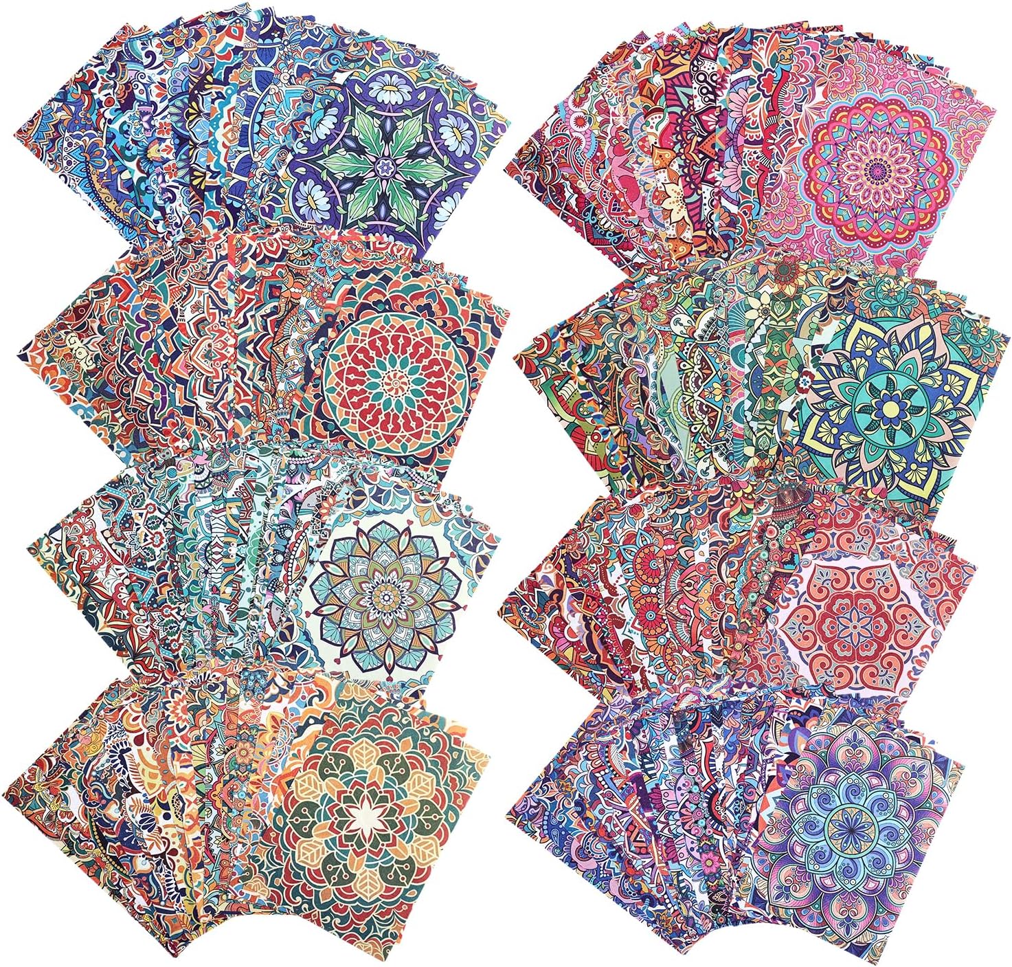 160 Sheets Boho Mandala Scrapbook Paper Set, Journaling Scrapbooking Supplies Craft Decoupage Papers Kit, Ephemera for Junk Journal Bullet Journals Well Posters Room Decor for Card Making Gift