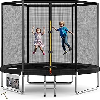 Devoko 6ft/7.5ft/10ft/12ft Secure Kids Trampoline -GS certificate Garden Trampoline Safety Net & Reinforced Steel Frame | for Children 6-12 Years | Premium Waterproof, Easy Setup
