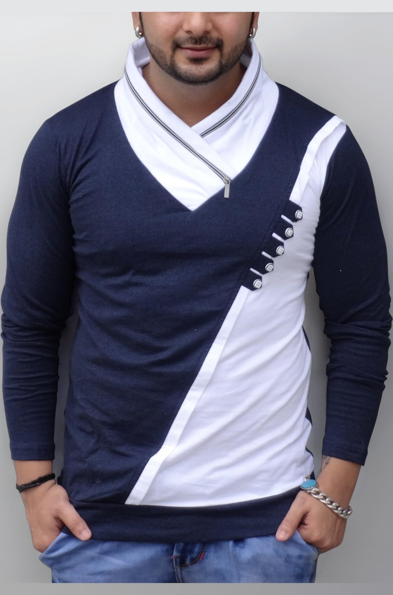 Men's Plain Slim Fit Full Sleeve T-Shirt