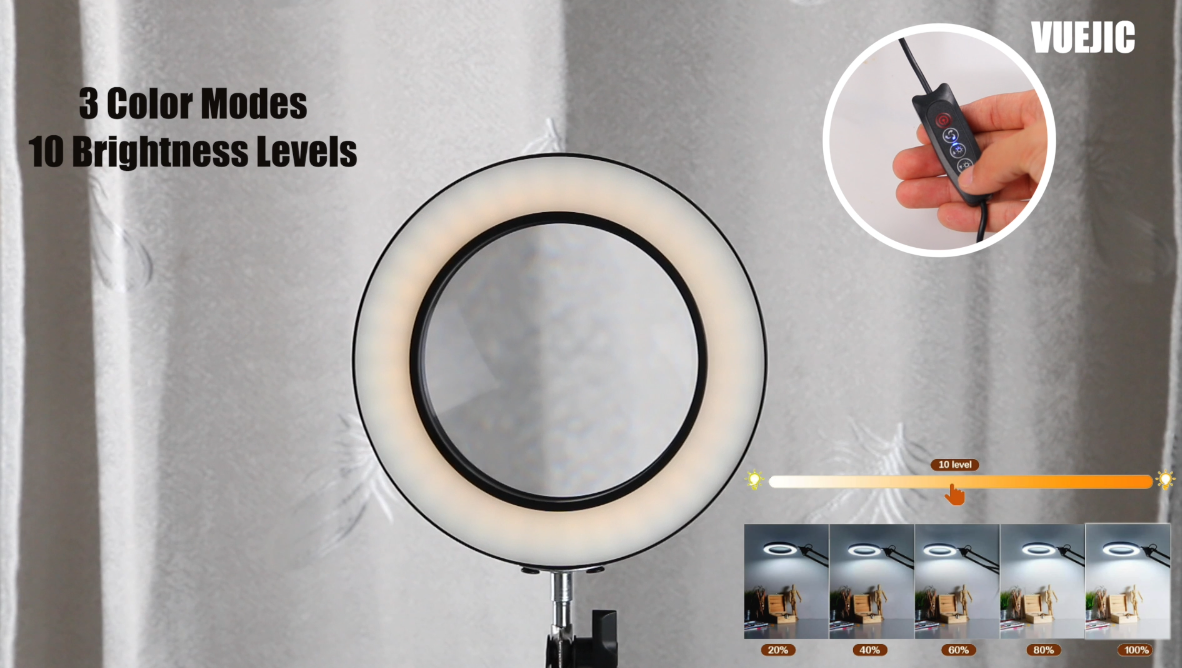 Amazon.com: VUEJIC 10X Magnifying Glass with Light and Clamp