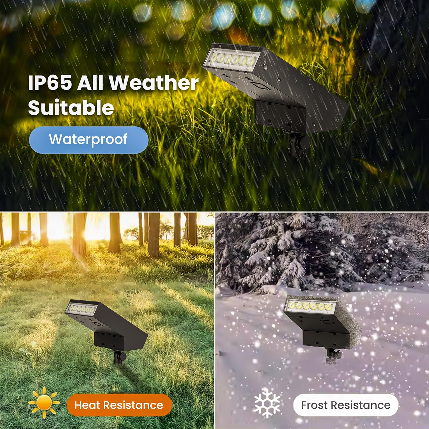 Solar Garden Light | 500 Lumens 3000K Warm White Outdoor Pathway & Landscape Lighting | IP65 Waterproof, 3-Day Rainy Performance