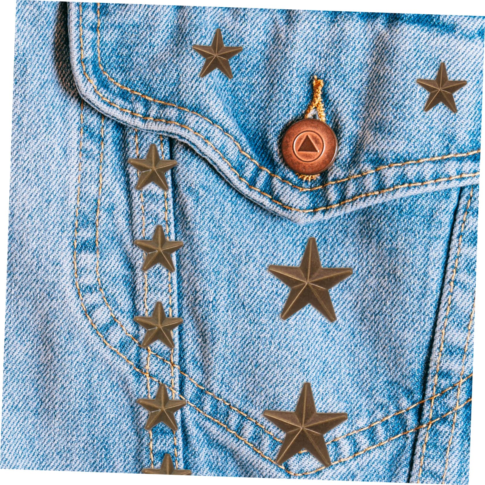 NUOBESTY 600 Piezas Clavos Estrella De Cinco Puntas Decoración Miniatura Tachuelas Para Hacer Manualidades Encantos De Remache Pernos Prisioneros De La Ropa Accesorio De Bricolaje Metal