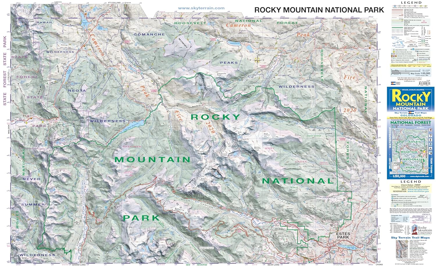 Rocky Mountain National Park Trail Map - Image 3