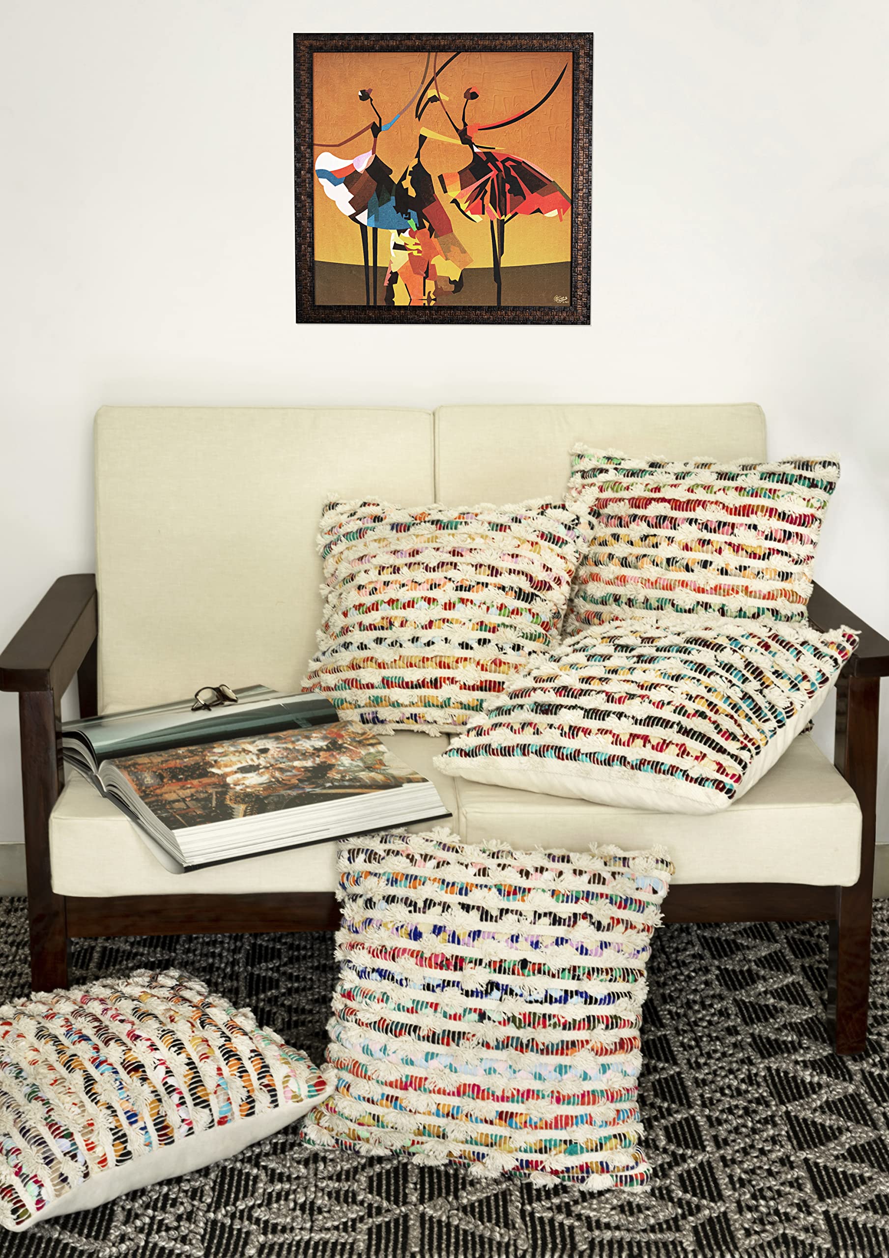 Amazon.co.jp: Woven Virtues コットン装飾クッションカバー