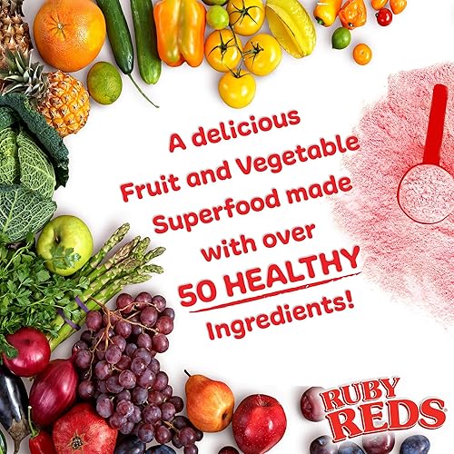 Miniatura 2 de Ruby Reds  Delicious Reds Polvo Fruta & Vegetal Suplemento Superfood + Coco Complete  Suplemento en polvo de superalimento saludable  Energía y