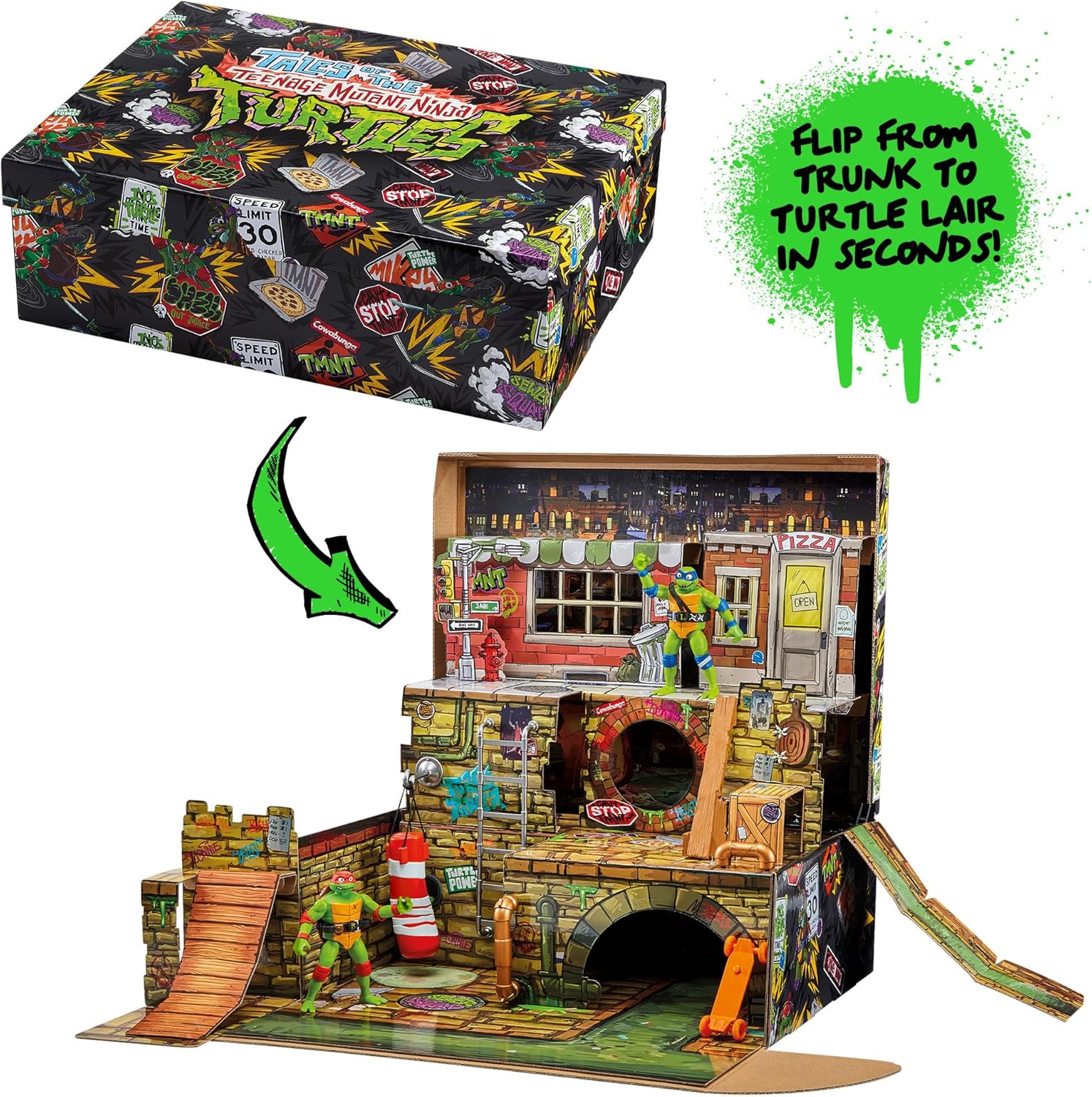 Teenage Mutant Ninja Turtles Pop Up Playset Trunk by Playmates Toys - Amazon Exclusive