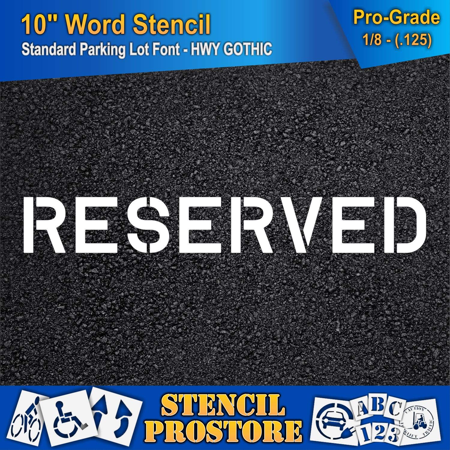 Szablony do oznaczania nawierzchni - szablon zarezerwowany 25 cm - 25 cm x 183 cm x 1/8'' (128 mil) - Pro-Grade