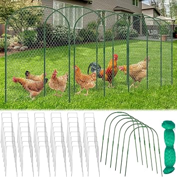 2.1 x 32.8 FT Portable Chicken Tunnel - Outside Chicken Coop Tunnel, Quick Install Yard Coop for Chicken, Ducks, Rabbits & More