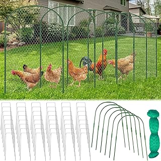 2.1 x 32.8 FT Portable Chicken Tunnel - Outside Chicken Coop Tunnel, Quick Install Yard Coop for Chicken, Ducks, Rabbits & More