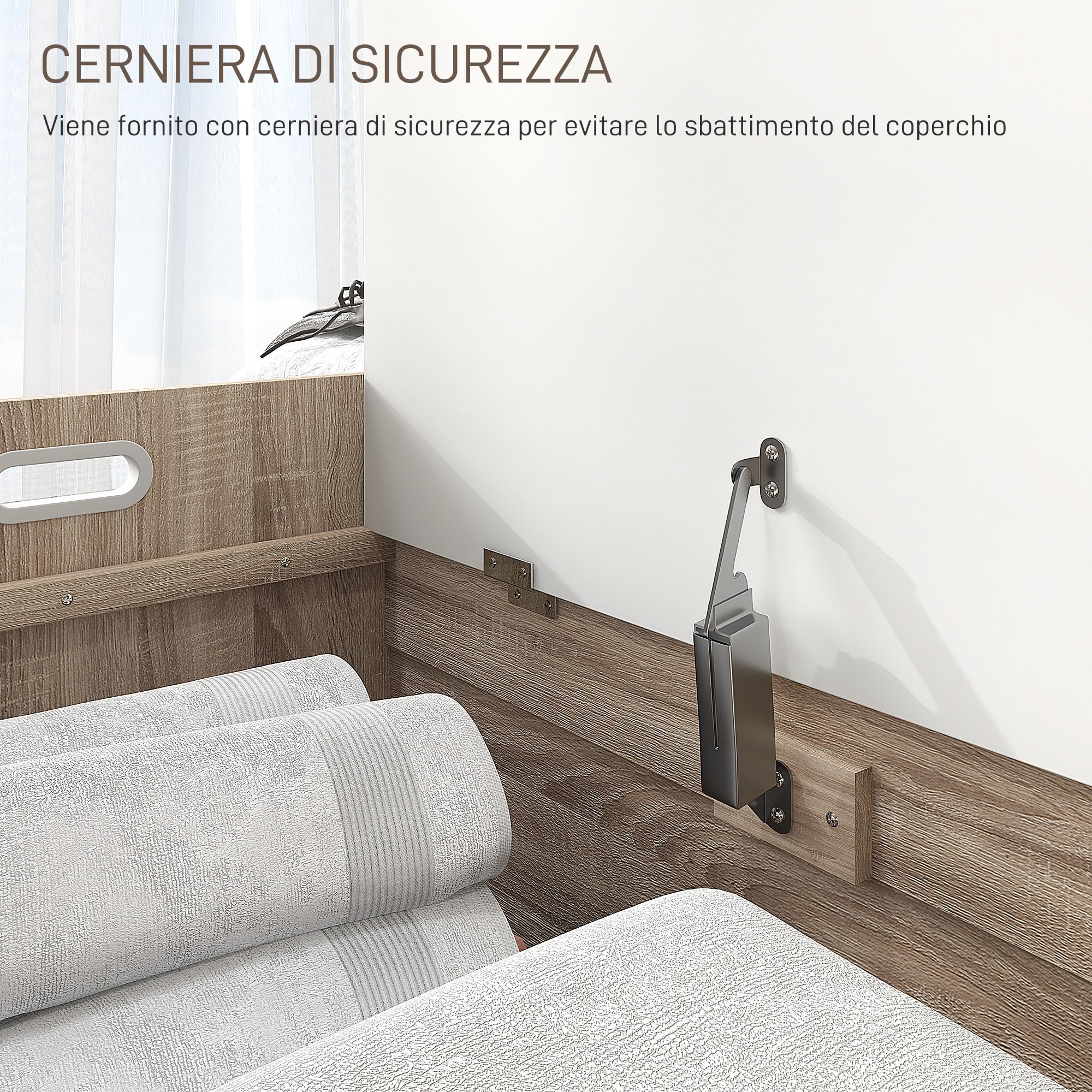 HOMCOM Cassapanca in Legno, con Schienale per Ingresso 62.4x40x51.5cm | Moderna, Panca Contenitore, Camera da Letto