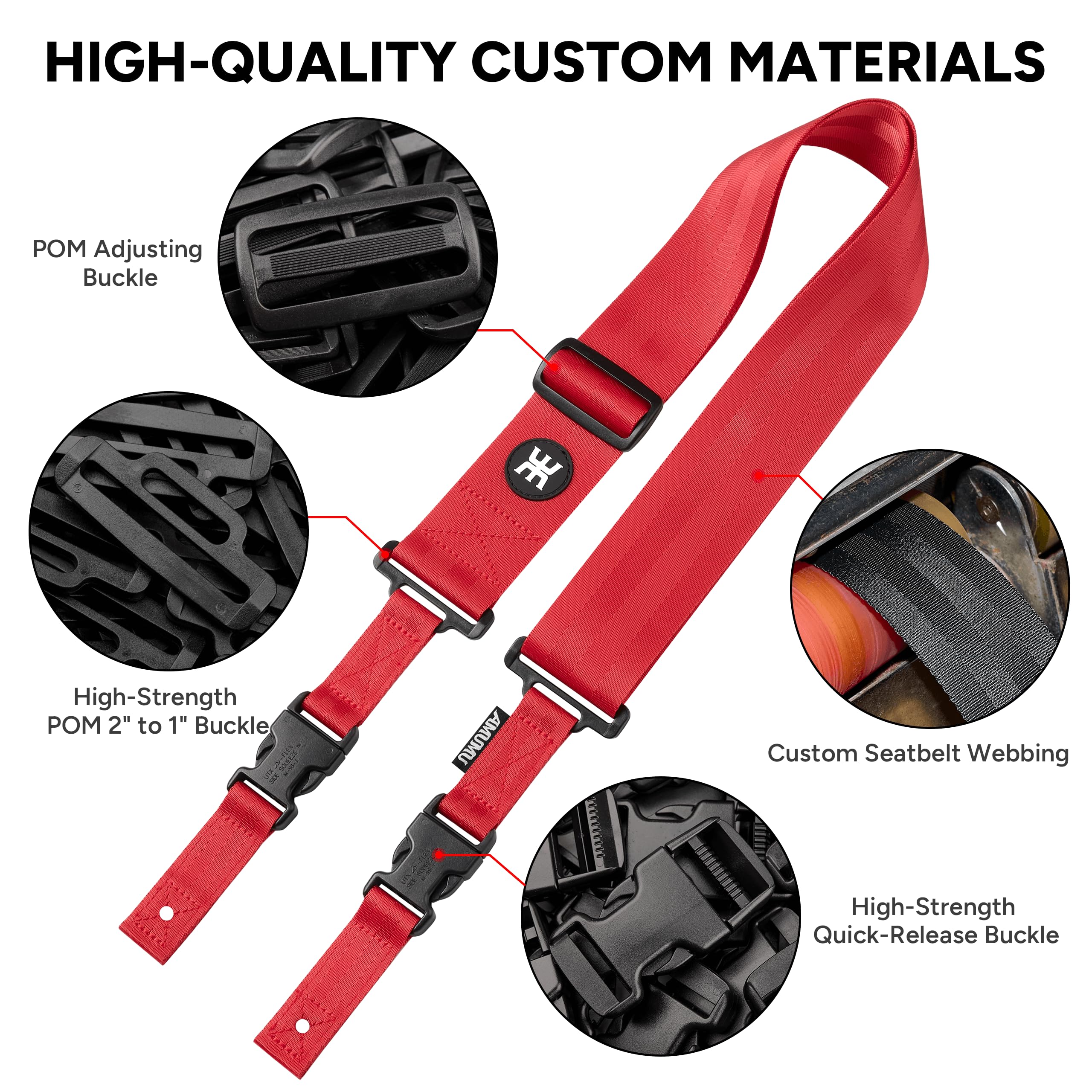 Amumu SNAPLOCK Pro Guitar Strap - Quick-Release Buckle, Fits Bass, Electric Guitars