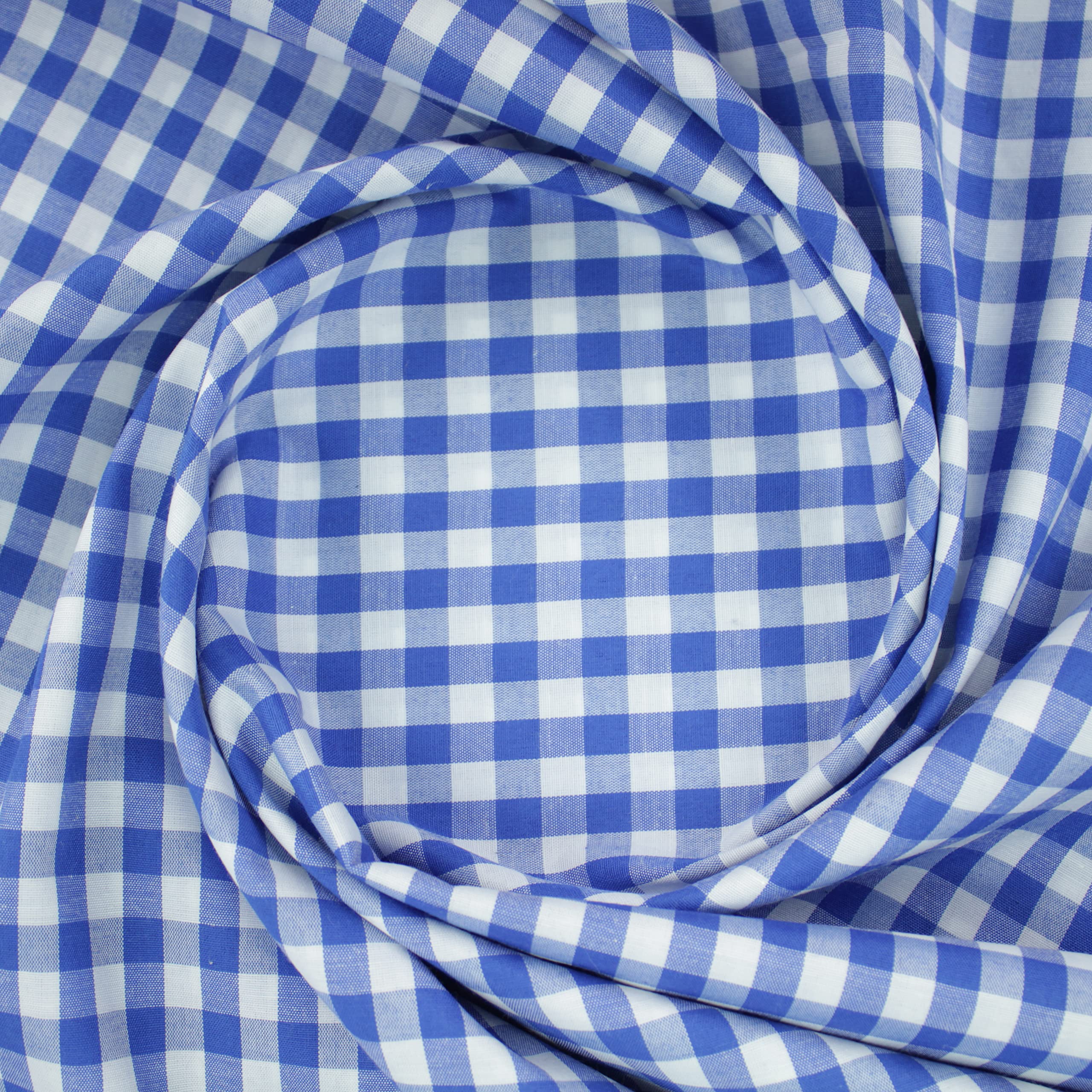 TELA DE VICHY DE CUADROS GRANDES DE ANCHO 160cm POR METRO (AZUL, 5)