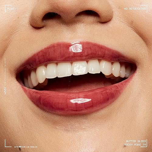 Miniatura 233 de NYX PROFESSIONAL MAKEUP Butter Gloss - Brillo de labios no pegajoso, tono marrón achocolatado (Ginger Snap)