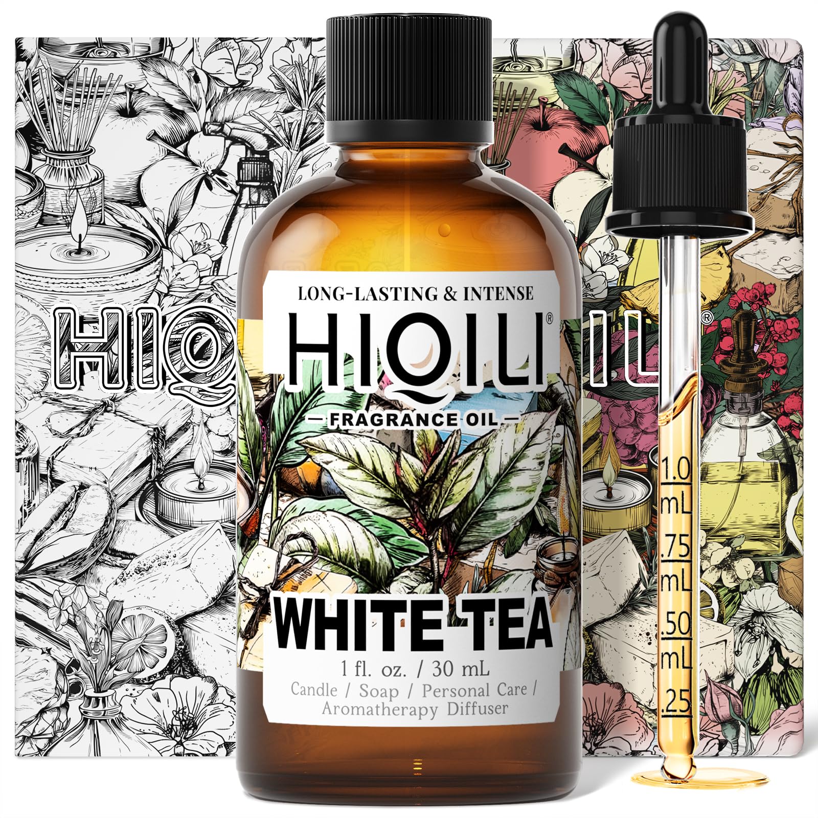 HIQILI White Tea Fragrance Oil for Reed Diffuser for Home - 1 Fl Oz