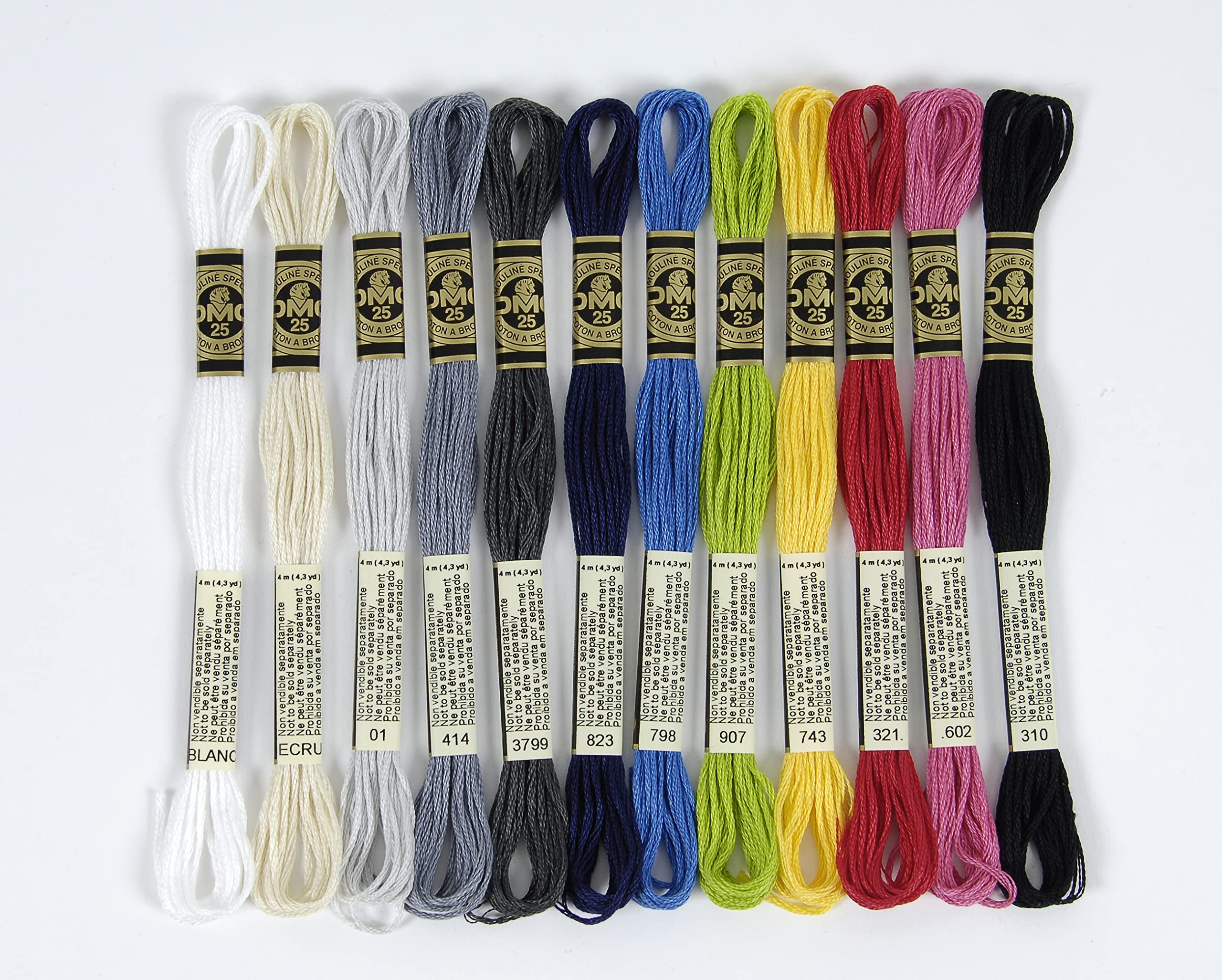 DMC - Sortiment von Garnen, speziell geliert, 117 MC – Farbe Floral & unverzichtbar – 100% Baumwolle – 48 Strängen à 4 m | Stickgarn, ideal für Kreuzstich