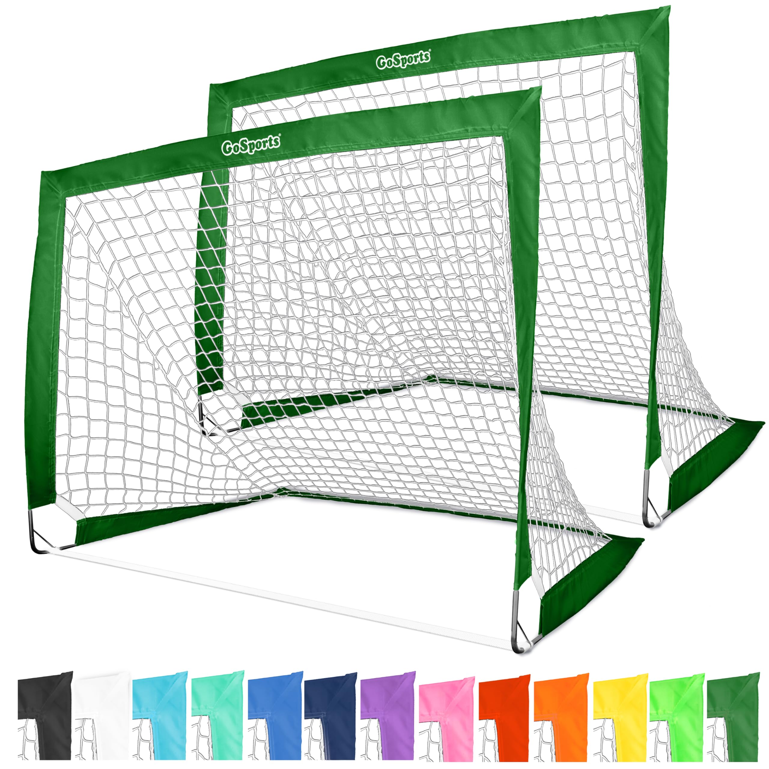 Photo 1 of ***MISSING PARTS***
GoSports Team Tone 4 ft x 3 ft Portable Soccer Goals for Kids - Set of 2 Pop Up Nets for Backyard - Dark Green