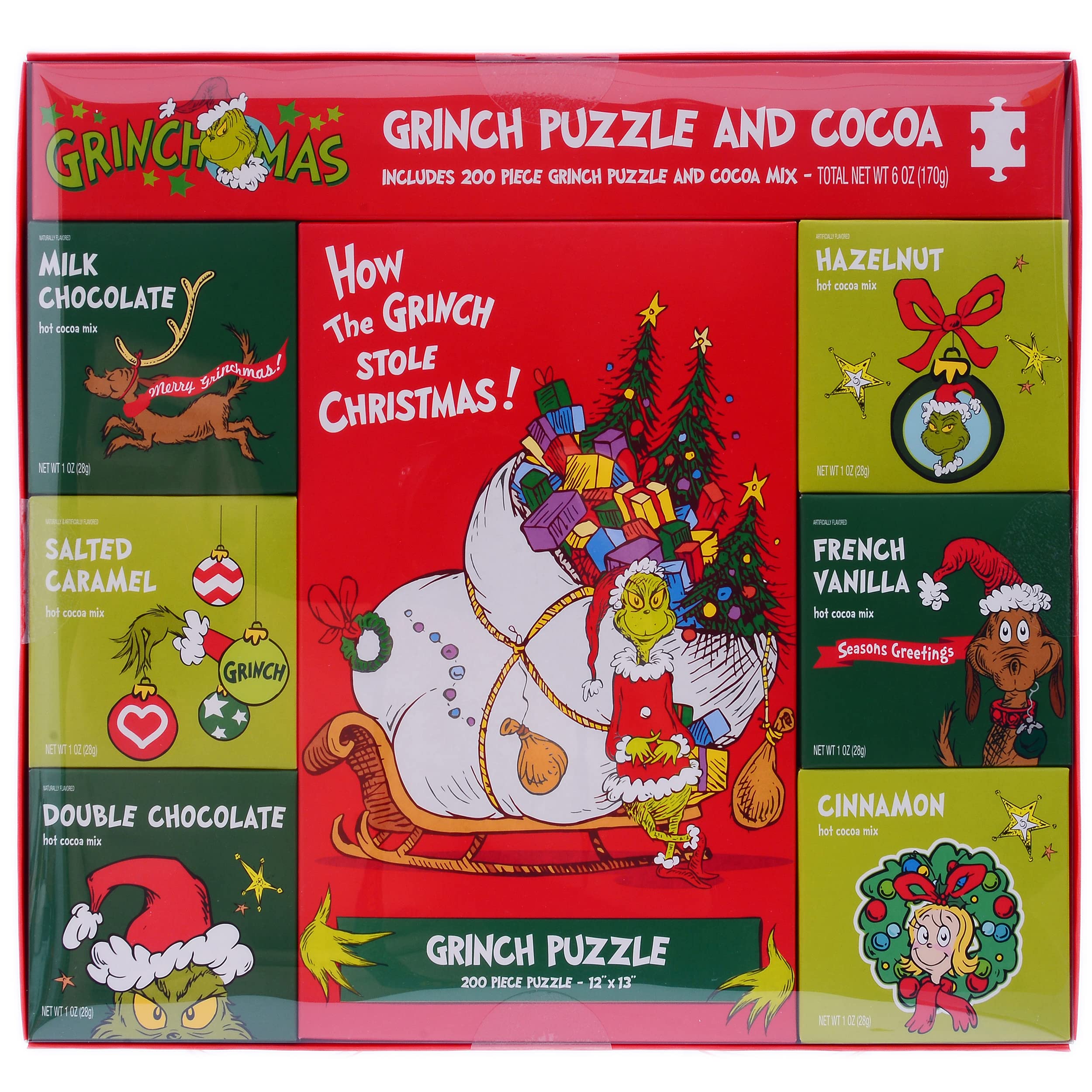 Amazon.com: Ten Acre Gifts Dr Seuss The Grinch Christmas Puzzle and Hot  Chocolate Mix Gift Set, Grinchmas 200 Piece Puzzle and Hot Cocoa Mix :  Everything Else