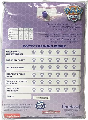 Miniatura 3 de Paw Patrol Pantalones de entrenamiento para ir al baño para niña con Chase, Skye y más con tabla de éxito y calcomanías, talla 18, 2t, 3t, 4t