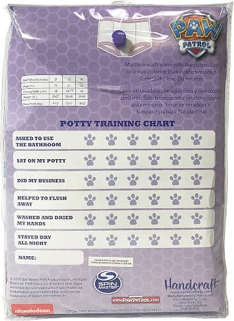 Paw Patrol Girls' Toddler Potty Training Pants With Chase, Skye & More With Success Chart & Stickers Size 18, 2t, 3t, 4t