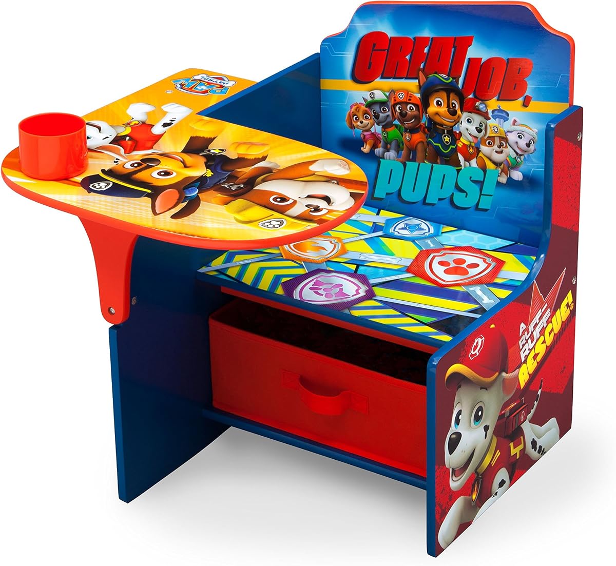 Silla de escritorio para niños Delta con contenedor de almacenamiento, Nick Jr. PAW Patrol