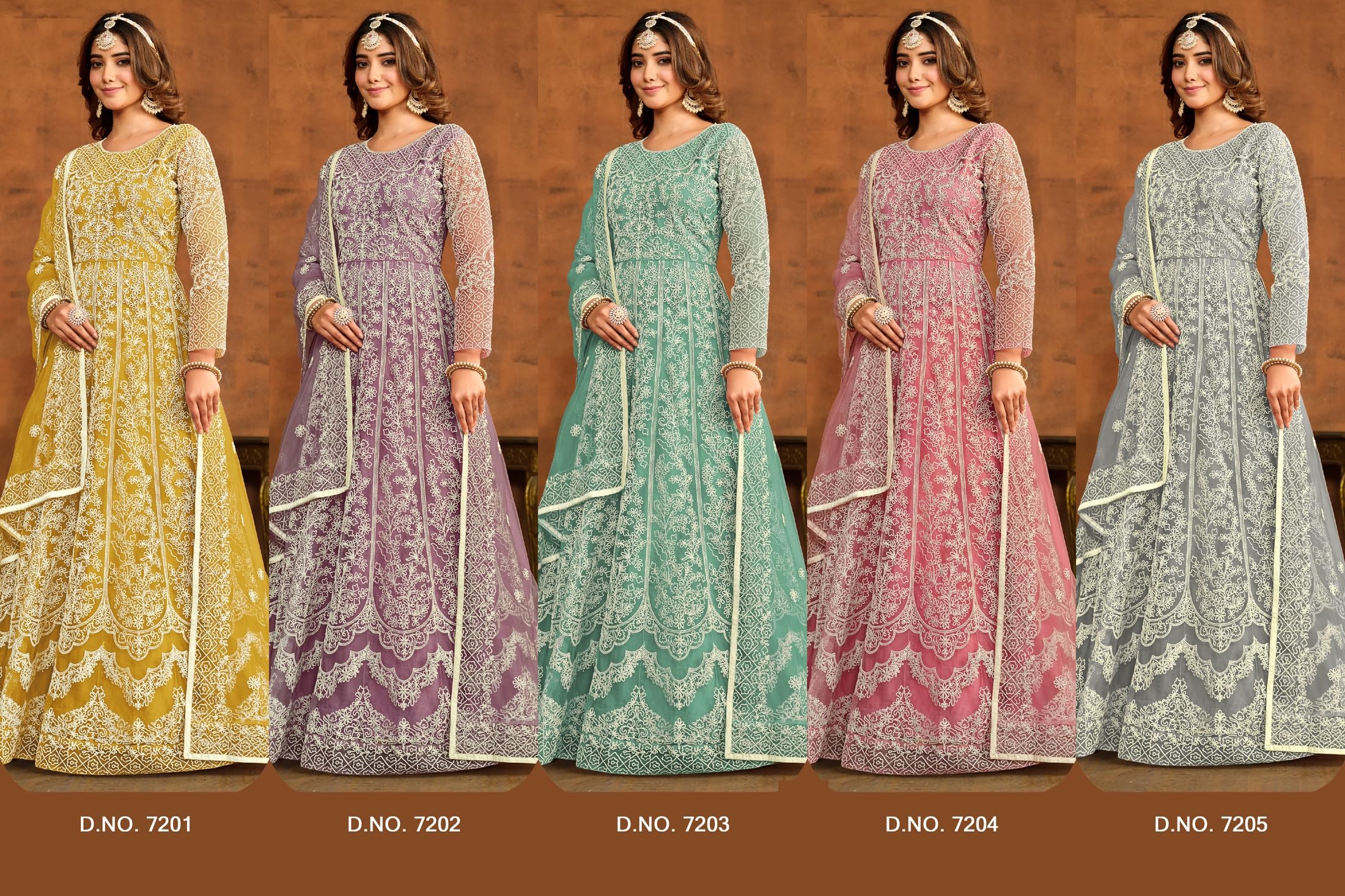 Wedding Party wear Women Dress Indian Handmade Anarkali Kurti, Pant with Dupatta