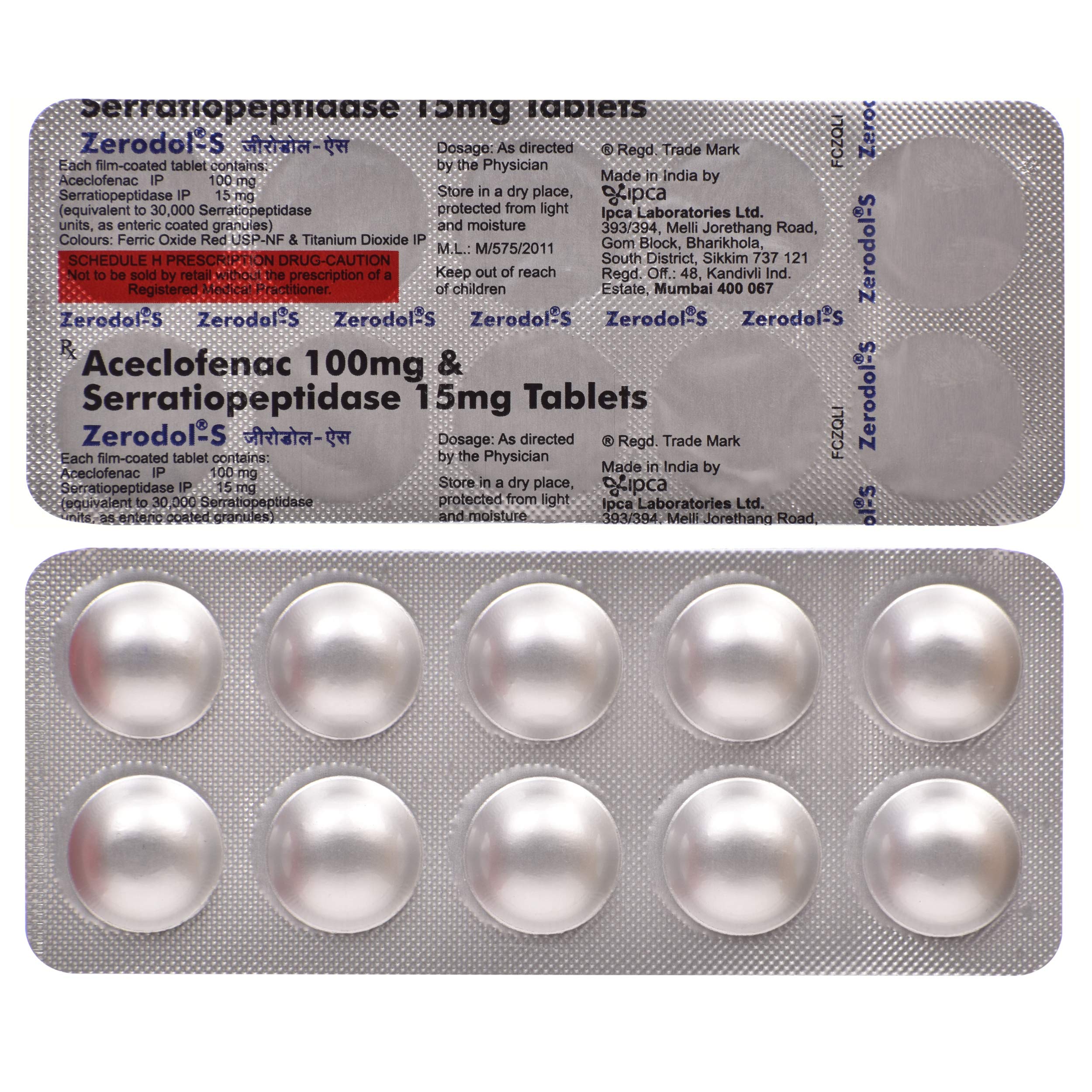 Zerodol S - Strip of 10 Tablets