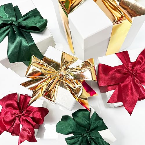 Miniatura 5 de Cinta de satén de Navidad  215.6 ft de ancho rojo, verde, dorado para Feliz Navidad, vacaciones, manualidades, regalos, envoltura, invitaciones,