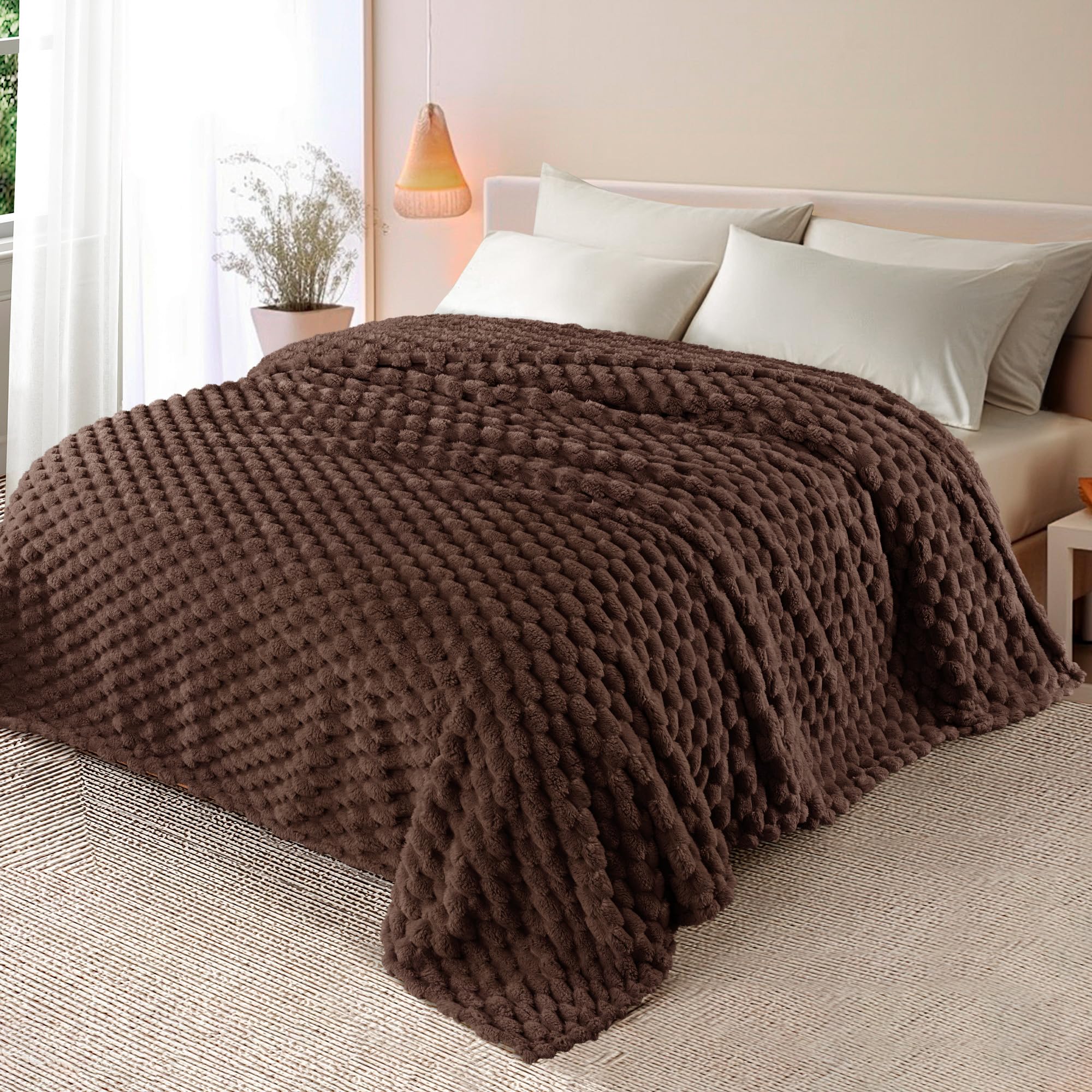 Whale Flotilla Queen Size Blanket for Bed with Expanded 3D-Jacquard Pattern