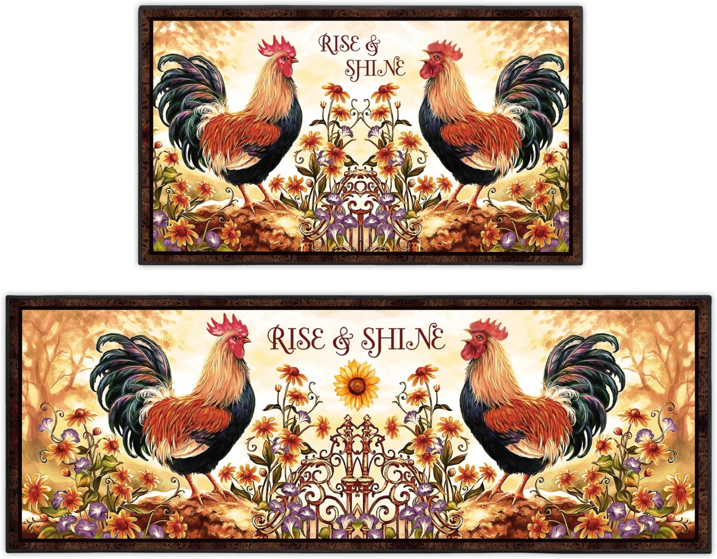 Amazon.com: Mayberry Rug Tall Rooster Kitchen Rug, 19