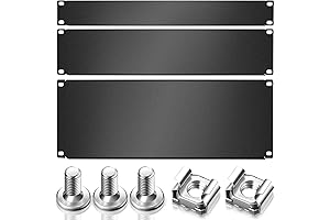3-Pack Rack Blank Panels: 19-Inch Steel Filler Panels for Server Racks & Cabinets