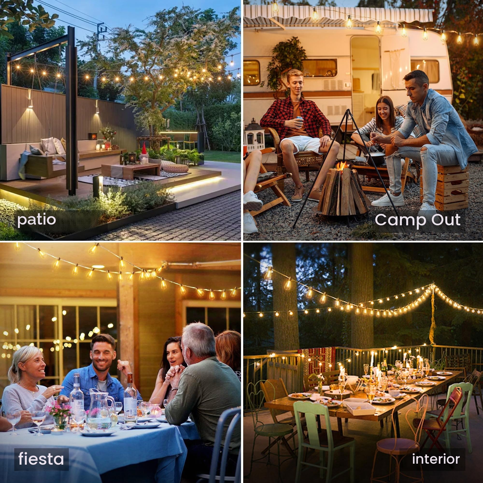 Torkase Cadena de luces solares para exteriores, 18 m, ST38, luces LED para exteriores, 25 + 2 bombillas de plástico, resistente al agua, IP44, para exteriores, jardín, terraza, bodas, árboles,