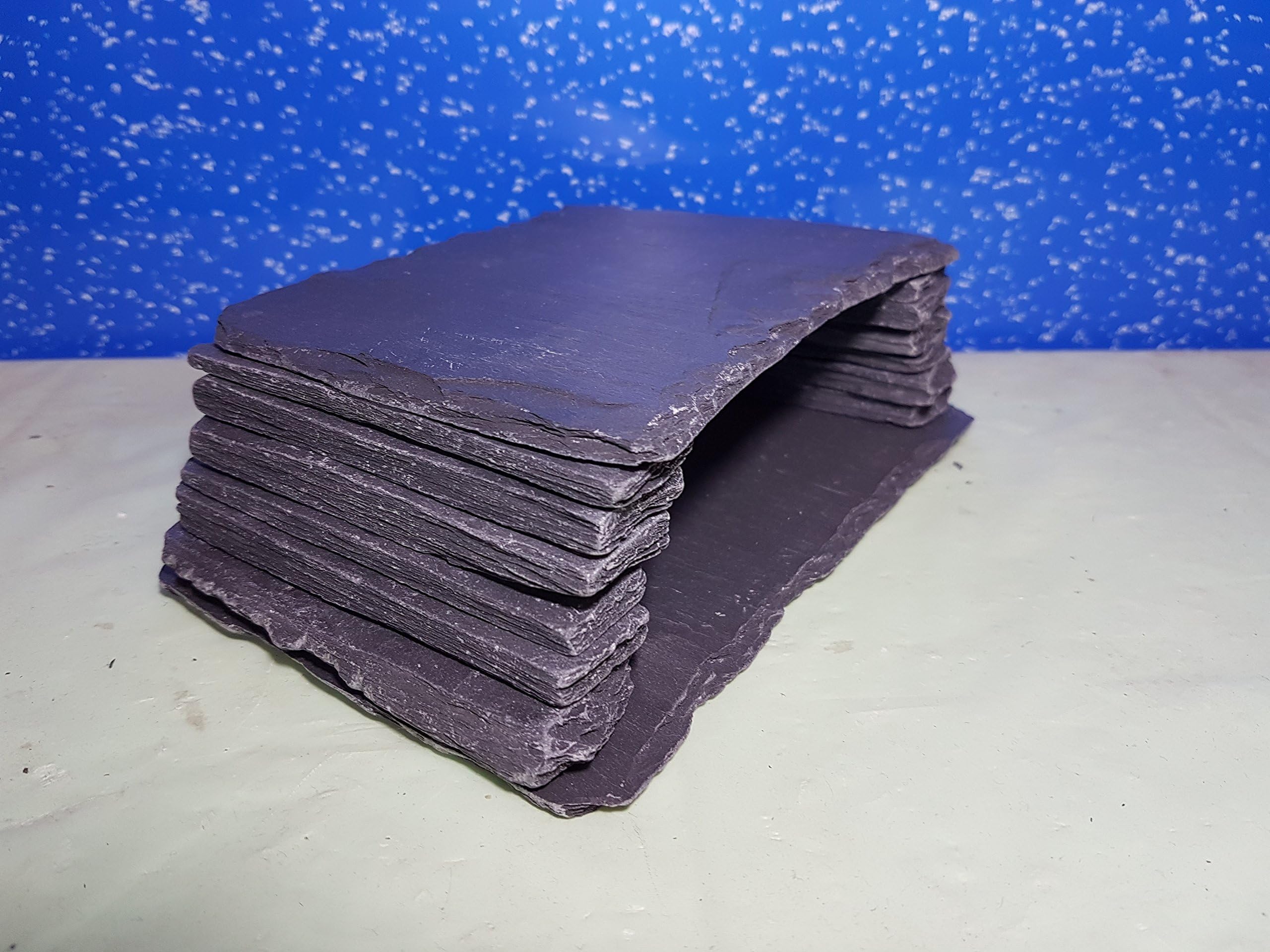 Fennstones medium original real natural slate stone rock cave shelter hide ornament for aquarium fish tank or vivarium