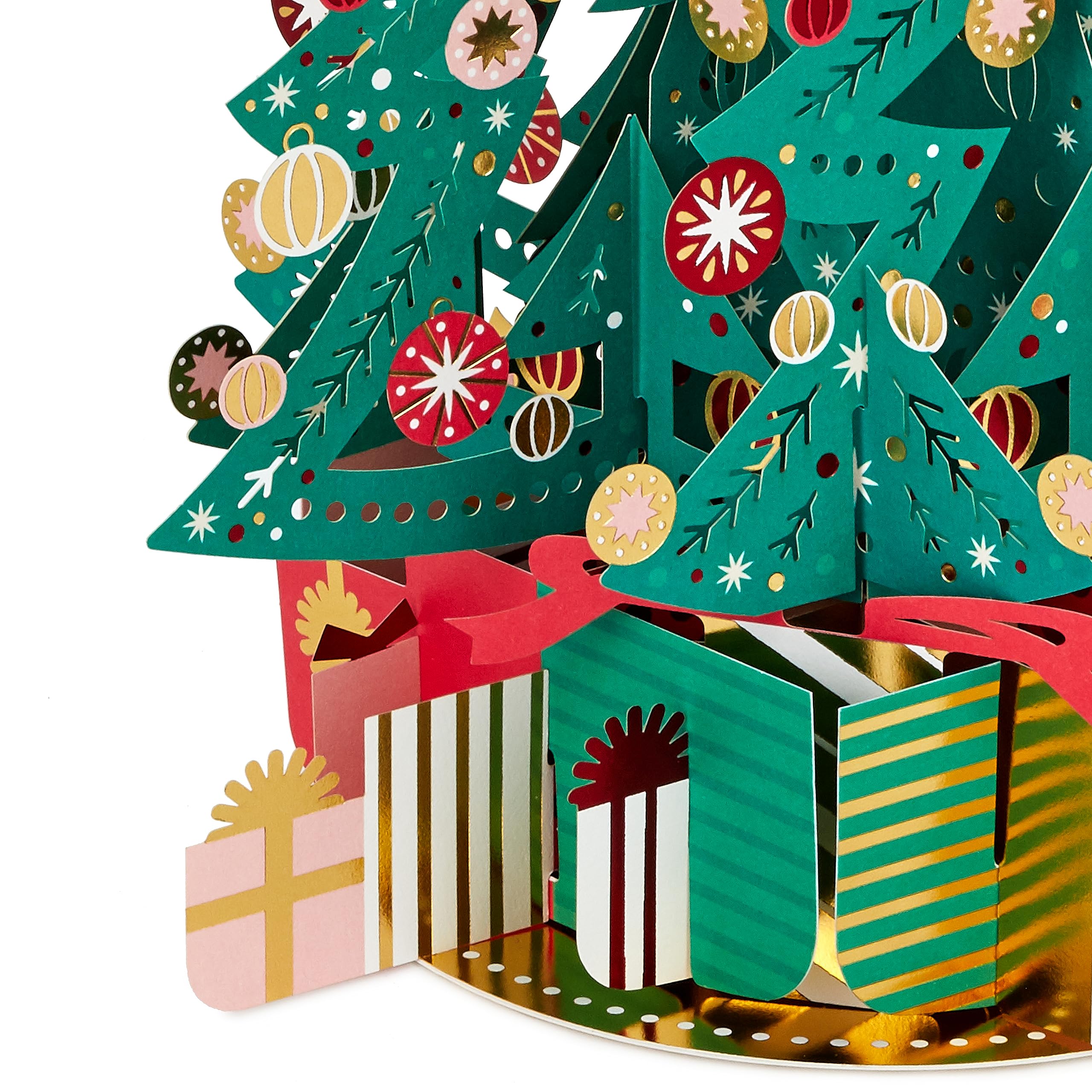 Hallmark Christmas Paper Wonder Card - 3D Festive Tree Design, Green, Red & Gold, 30.7 cm x 20 cm - Image 2