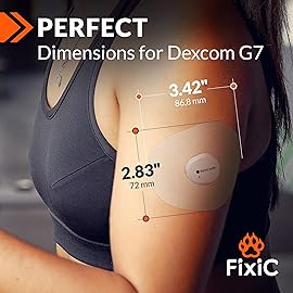 FixiC - Adhesive Patches for G7 & Stelo - 25 Pack Premium Waterproof Adhesive Patches - Pre-Cut Back Paper - Adhesive Patch for G7 - Long Fixation! (Multi-Color)