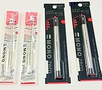 Tombow Mono Zero Eraser Value Pack: 2 Round Tip Precision Erasers + 4 Refills for Artists & Drafters