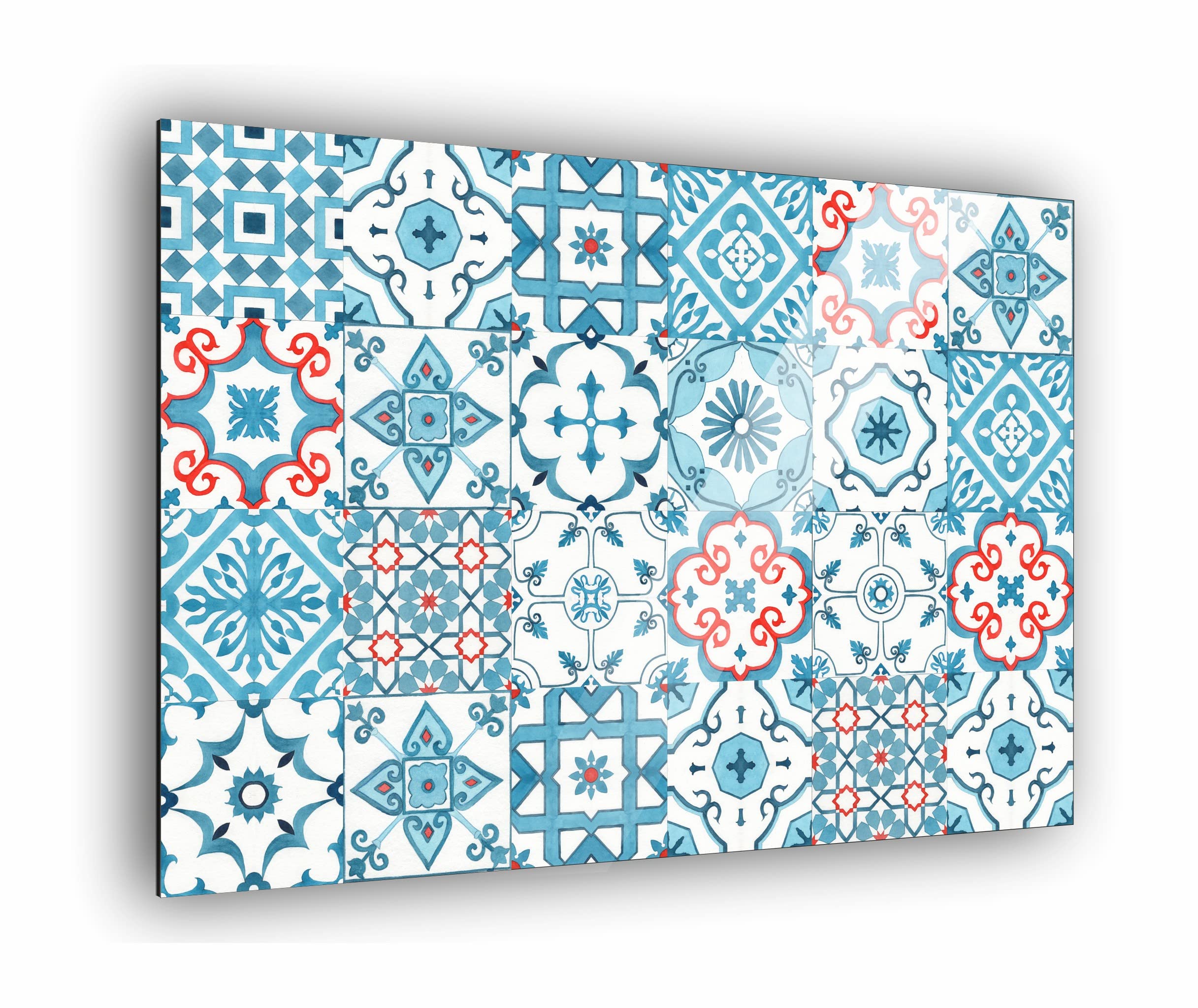 Küchen Spritzschutz Fliesenmuster in verschiedene Größen | Küchenrückwand | Aluverbund | Fliesenschutz | Paneele | Küchenfliesen | Fliesenspiegel | Rückwand (Aluverbund 60x60cm, Fliesenmuster #5)