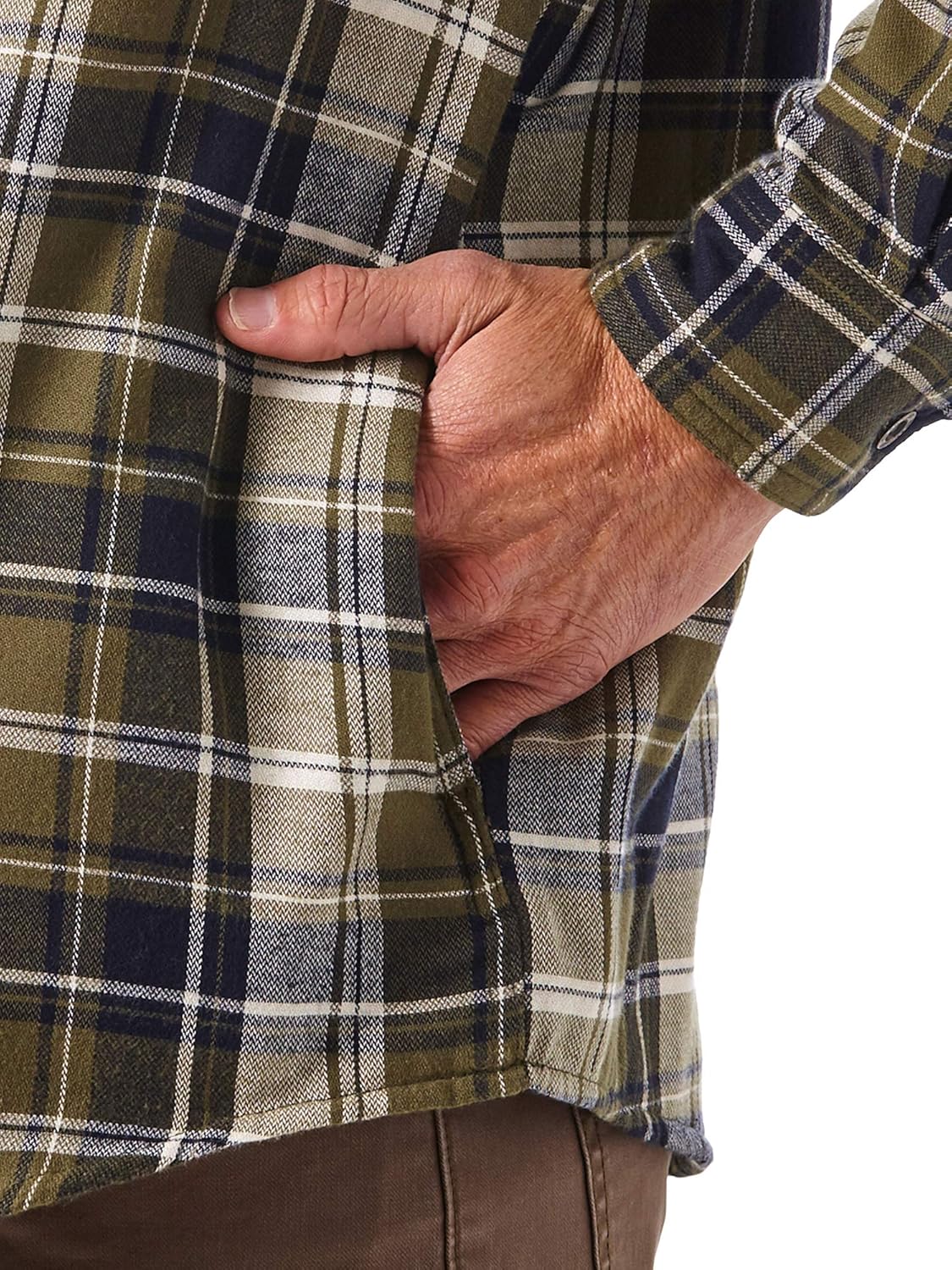 Wrangler Authentics Mens Long Sleeve Sherpa Lined Shirt Jacket - Image 5