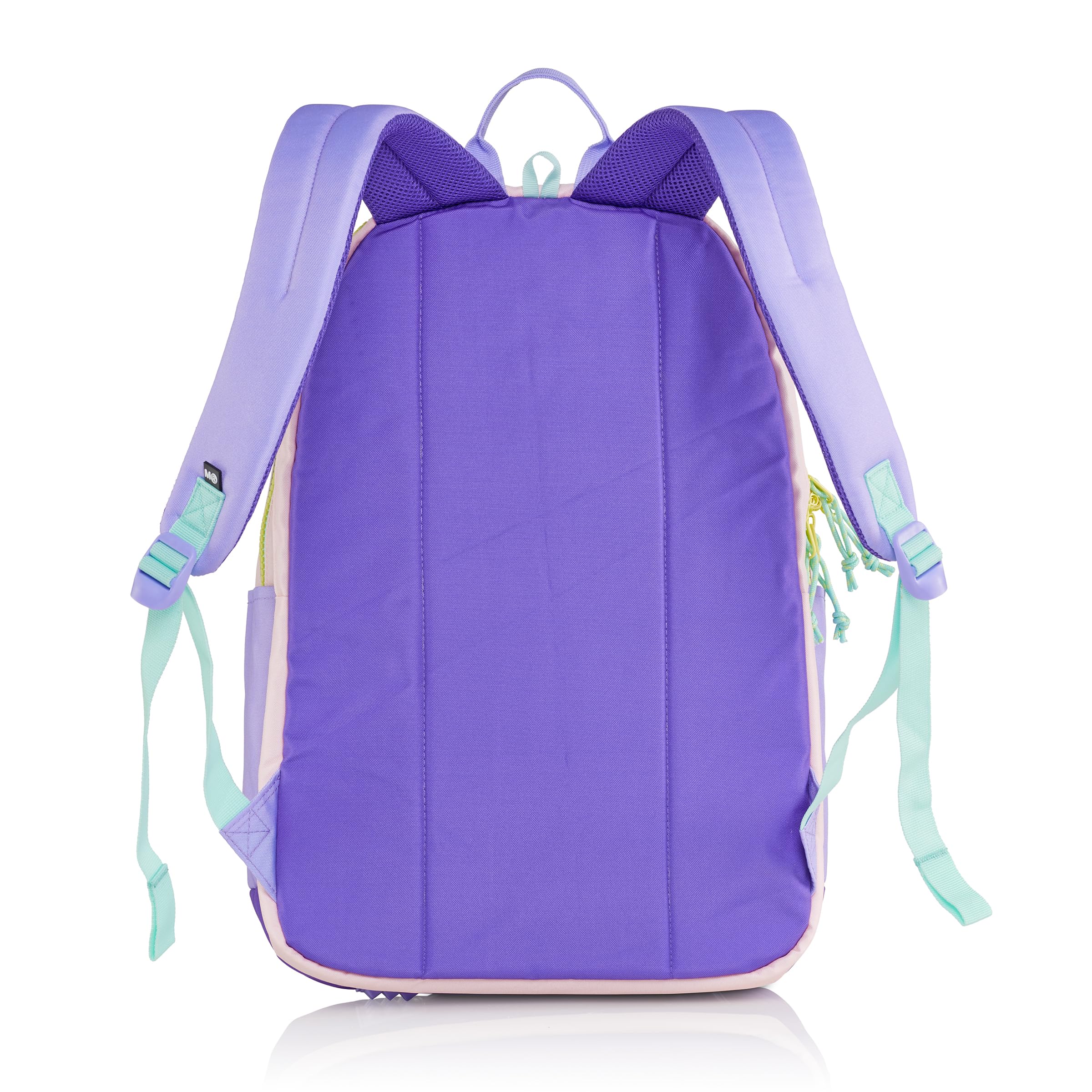 Miquelrius - Mochila escolar, Triple compartimento, Doble cremallera, Fabricada con botellas recicladas, Capacidad 28 litros, Espalda acolchada, Llavero interior, Repelente al agua, Rider Violeta