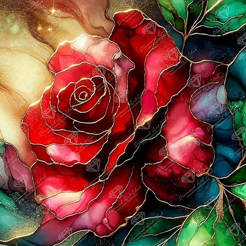 Miniatura 73 de DIAMOND ART CLUB - Juego de pintura con diamantes, lienzo de “Otoño en Leavenworth”, lienzo redondo 5D para principiantes, divertidas manualidades