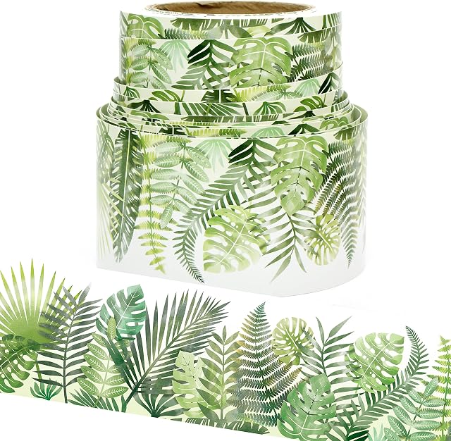 Youngever 16M Bulletin Board Borders Confetti Border for Classroom Decoration, Tropical Theme Design Straight Border Trim